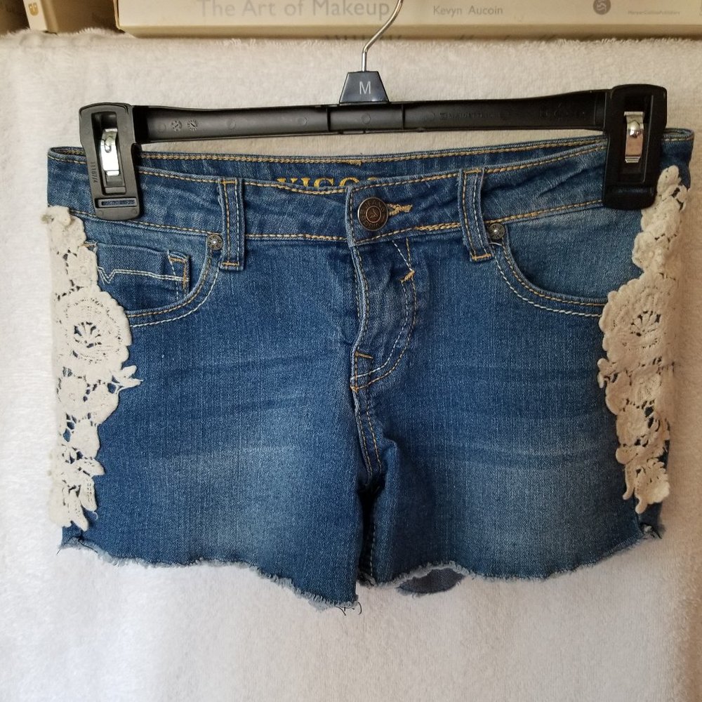 Jr. Lace Panel Jean Shorts